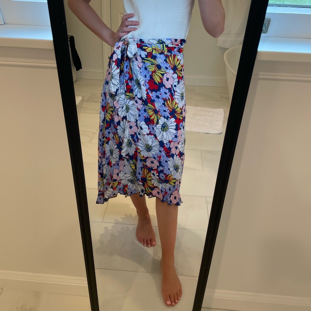 Anthropologie Maeve Floral Wrap Skirt